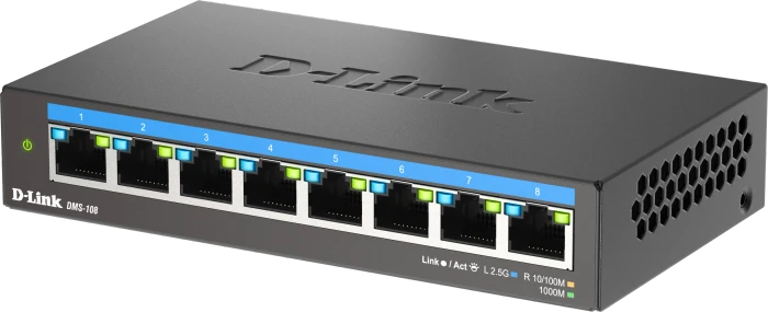 D-Link DMS-100 Desktop 2.5G Switch, 8x RJ-45