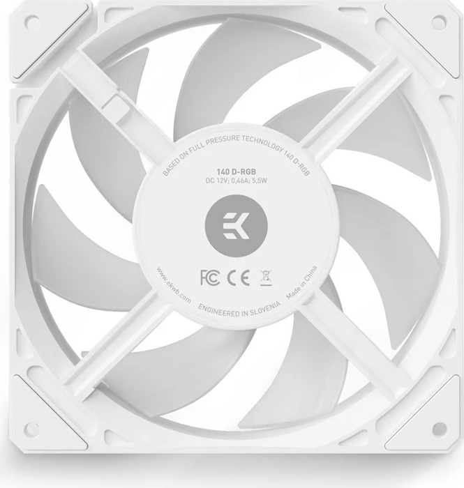 EK Water Blocks EK-Loop Fan FPT 140 D-RGB, White, 600-2000rpm, LED-Steuerung, 140mm