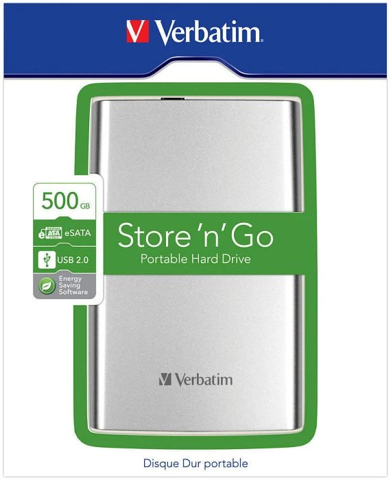 Verbatim Store 'n' Go Combo Portable, silber, 500GB, USB 2.0 Micro-B/eSATA