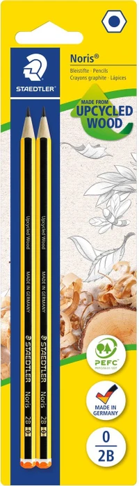 Staedtler Noris 120 Bleistift 2B graphit, schwarz/gelb, 2er-Pack