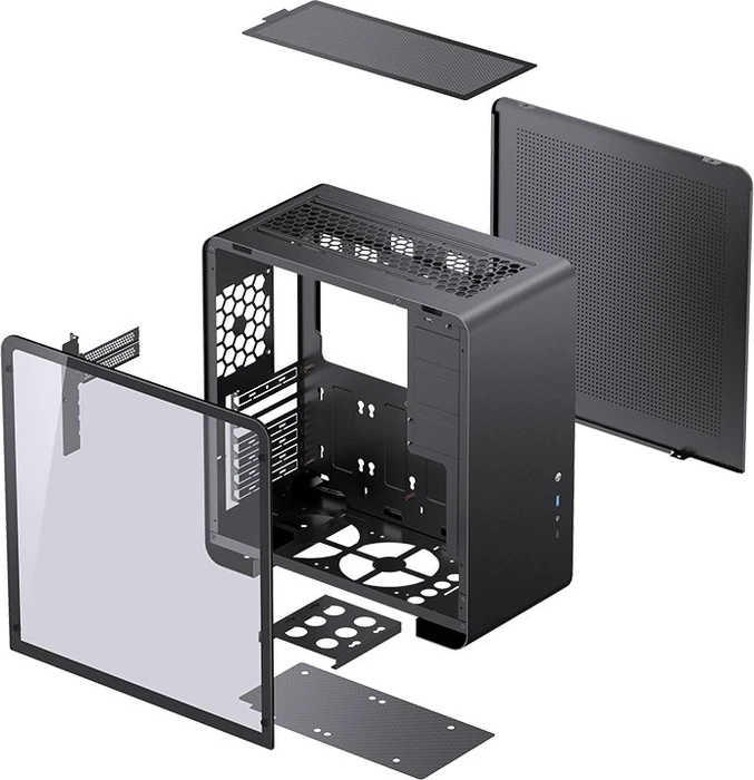 Jonsbo U4 Pro, schwarz, Glasfenster