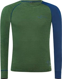 Black Crevice Merino Funktionsshirt langarm forest green/steel blue (Herren)