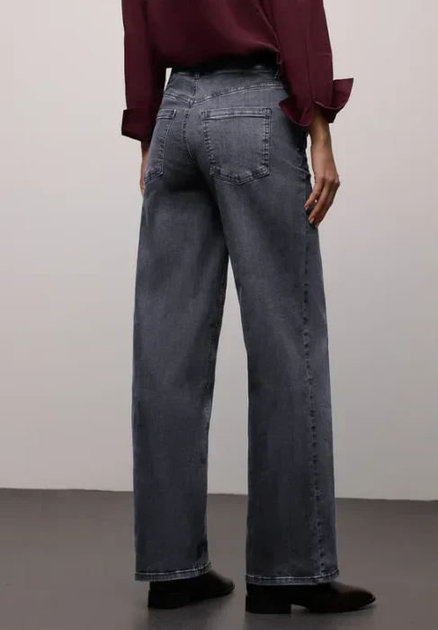 Street One Wide Leg Jeans steel grey washed (Damen)