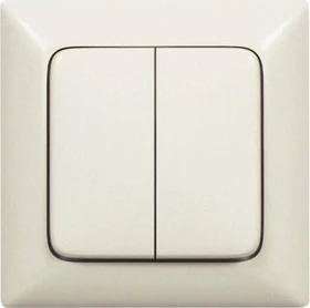 Legrand Creo Serienwippe 3-fach + Rahmen neutral, mandelweiß