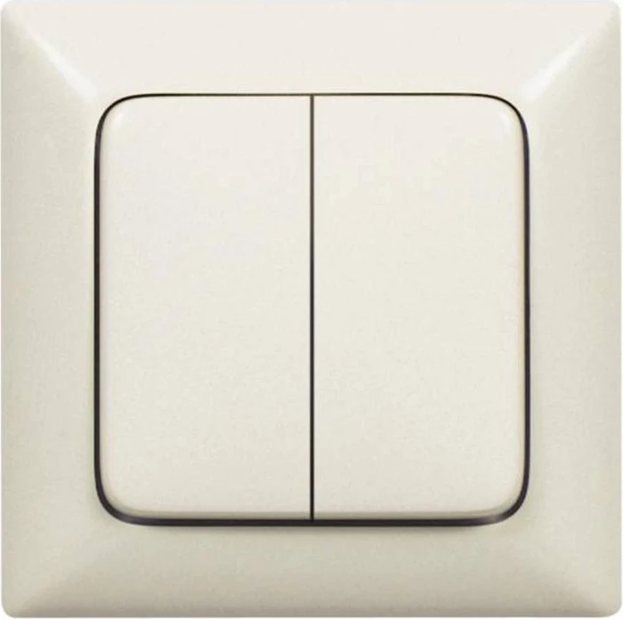 Legrand Creo Serienwippe 3-fach + Rahmen neutral, mandelweiß