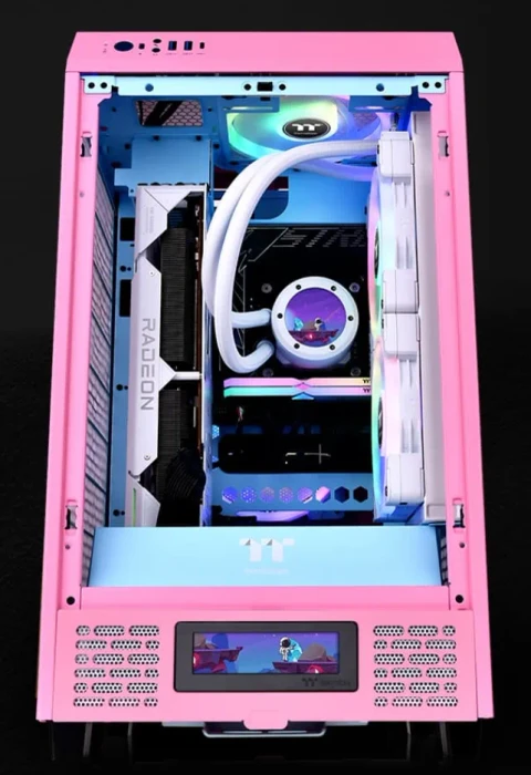 Thermaltake The Tower 200 Bubble Pink, rosa, Glasfenster, Mini-ITX
