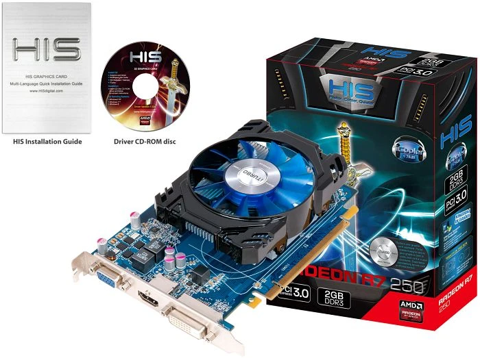 HIS Radeon R7 250 iCooler Boost Clock, 2GB DDR3, VGA, DVI, HDMI