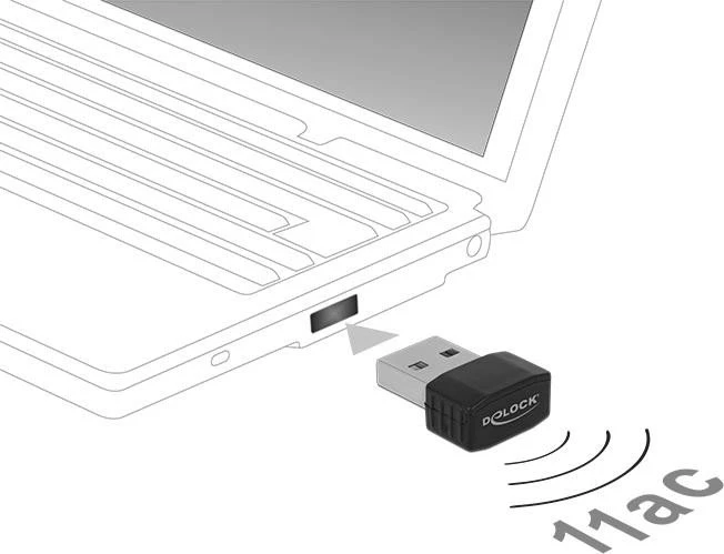 DeLOCK DualBand Nano Stick, 2.4GHz/5GHz WLAN, USB-A 2.0 [Stecker]