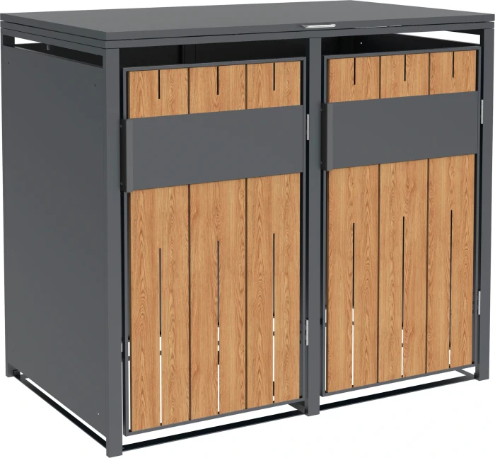 Westmann Varius Mülltonnenbox 2x 240l holzoptik