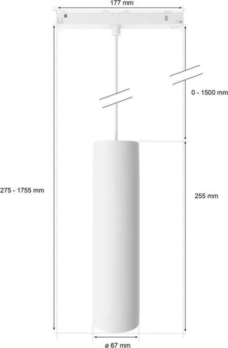 Philips Hue White and Color Ambiance Perifo Schienensystem Zylinder-Pendelleuchte 5.2W weiß