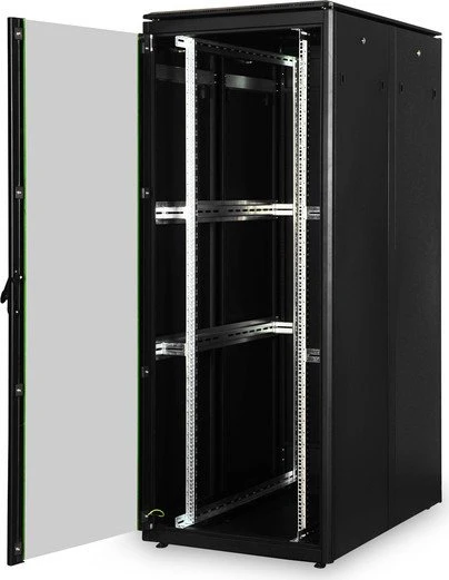 Digitus Professional Unique Serie Serverschrank 42HE, Sicherheitsglastür, IP2X, schwarz, 1200mm tief