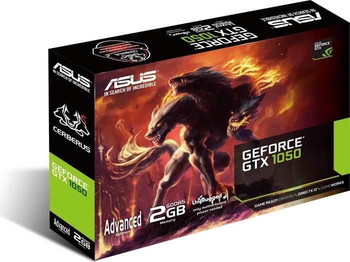 ASUS Cerberus GeForce GTX 1050 Advanced, CERBERUS-GTX1050-A2G, 2GB GDDR5, DVI, HDMI, DP
