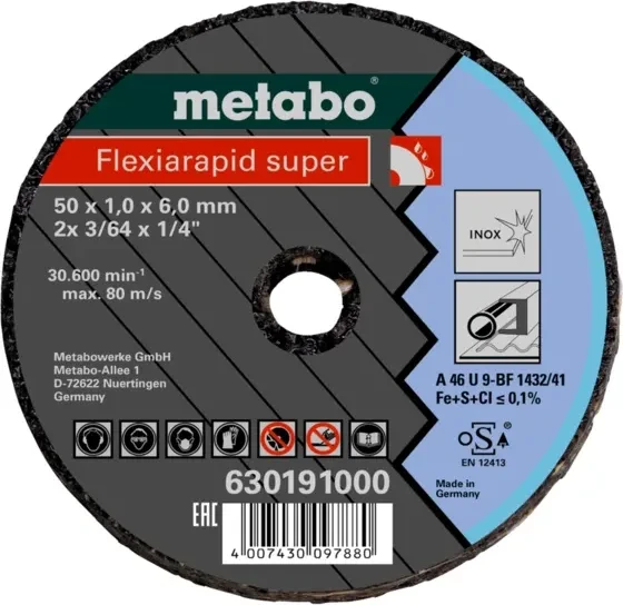 Metabo Flexiarapid Super Inox A 46-U 9 Trennscheibe, 50x1x6mm, 50 Stück