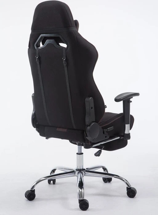 CLP Racing Limit V2 Stoff Gamingstuhl mit Fußstütze, schwarz/braun