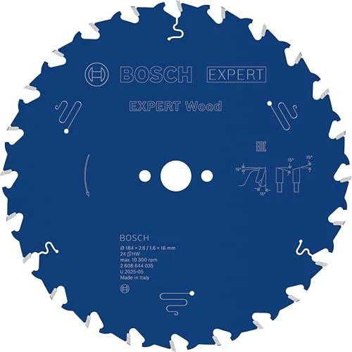 Bosch Professional Expert for Wood Kreissägeblatt 24Z, 184x1.6x16mm, 1 Stück