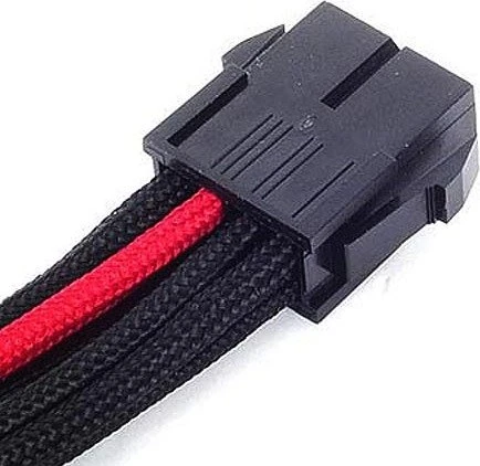 SilverStone PP07-PCIBR, 6/8-Pin PCIe Verlängerung 250mm, sleeved schwarz/rot