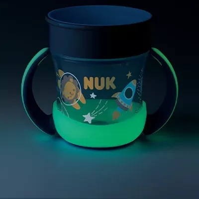 NUK Mini Magic Cup Night Trinkbecher, 6+M, 160ml, blau (10255665) – Bild 2 von 2