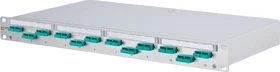 Metz Connect OpDAT PF splice LWL-Patchpanel SC-D Kupplungen, OM3 aqua, 12-Port, 1HE, 1HE