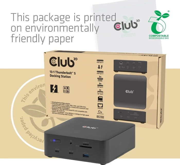 Club 3D 13-in-1 Docking Station, Thunderbolt 5 [Buchse]