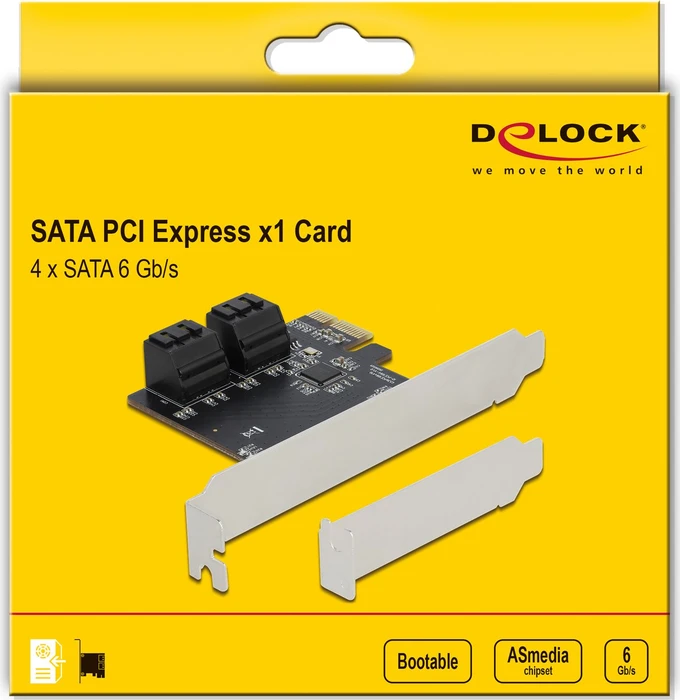 DeLOCK 4x SATA 6Gb/s, PCIe 3.0 x1