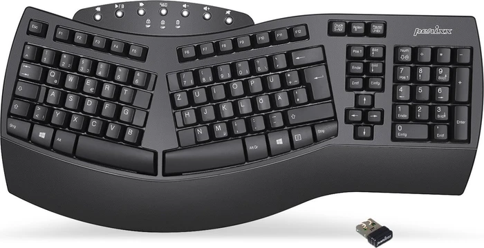 Perixx Periboard-612B, schwarz, USB/Bluetooth, DE