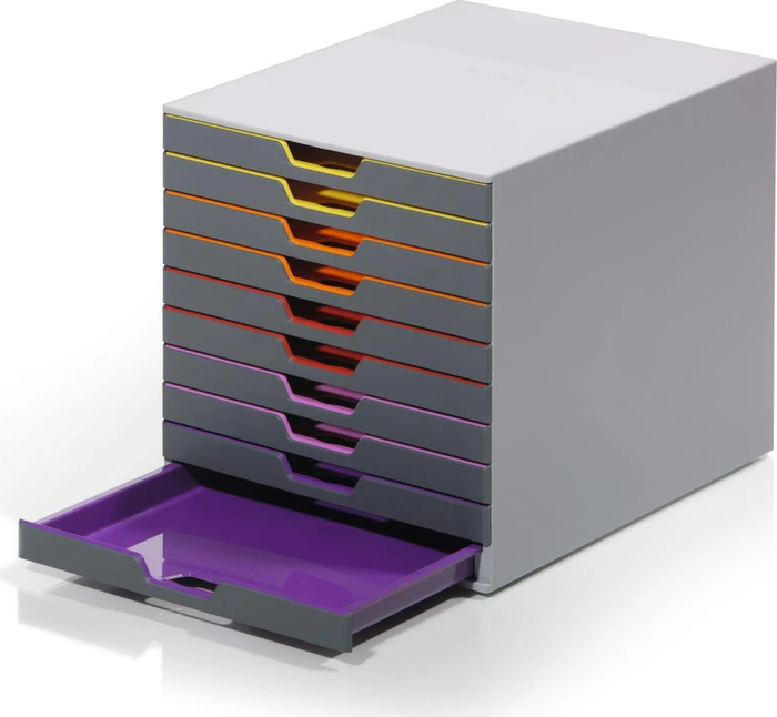 Durable Varicolor 10 Schubladenbox, 10 Schubladen, grau