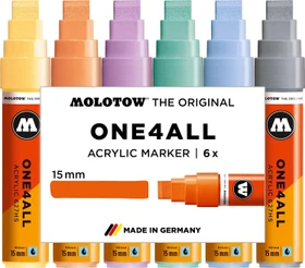 Molotow ONE4ALL 627HS 15mm Acrylmarker Pastel-Set sortiert, 6er-Set, Etui