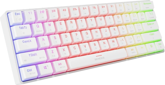 Genesis Thor 660 G2 Wireless, PBT, weiß, LEDs RGB, Gateron BROWN, USB/Bluetooth, US