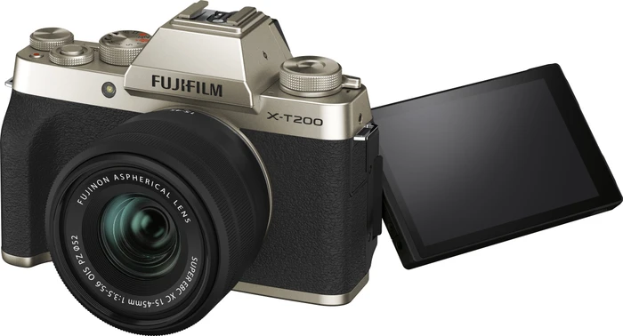 Fujifilm X-T200 gold mit Objektiv Fujinon XC 15-45mm 3.5-5.6 OIS PZ