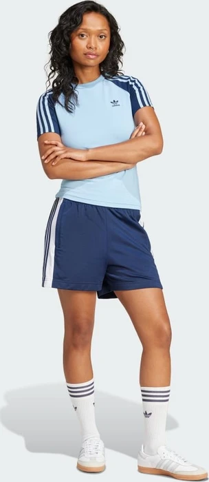 adidas Adicolor 3-Streifen Raglan Slim T-Shirt kurzarm clear sky (Damen)