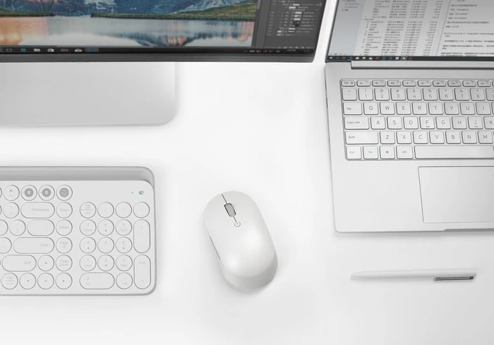 Xiaomi Mi Dual Mode Wireless Mouse Silent Edition Quartz White, USB/Bluetooth