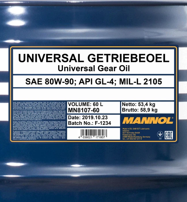 Mannol Universal Getriebeöl 80W-90 60l