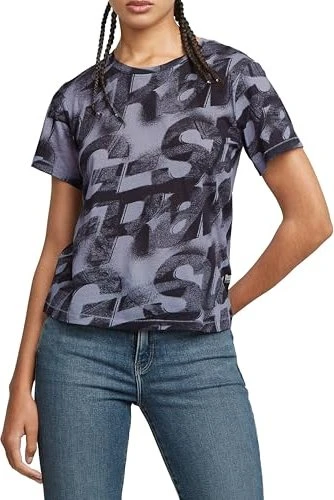 G-Star Sprayed Letters T-Shirt kurzarm osaka blue/sprayed letters (Damen)