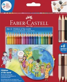 Faber-Castell Children of the World Colour Grip Buntstift sortiert, Kartonetui, 23er-Set