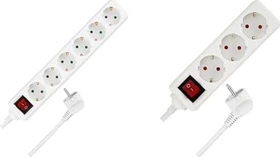 REV Ritter Tisch-Steckdosenleiste mit Schalter, 3-fach, 1.4m, weiß