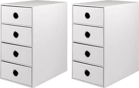 Rössler 4er Schubladenbox, 4 Schubladen, A5, weiß