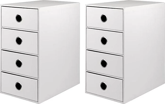 Rössler 4er Schubladenbox, 4 Schubladen, A5, weiß