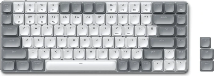 Satechi SM1 Slim Mechanical Backlit BT Keyboard, Light, weiß/grau, low-profile BROWN Switches, USB/Bluetooth, US
