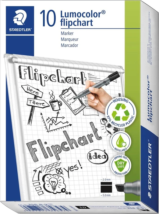 Staedtler Lumocolor Flipchartmarker 356 B grün, 10er-Pack