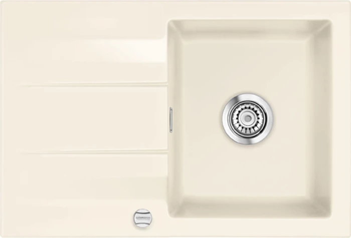 systemceram Genea 75 Einbau Becken reversibel mit Ablauffernbedienung magnolie