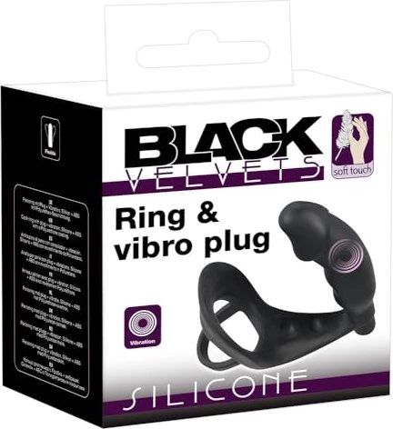 You2Toys Black Velvets Vibrating Plug mit Cock Ring
