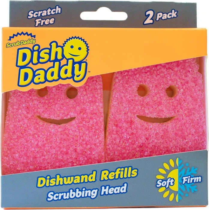 Scrub Daddy Dish Wand Ersatzkopf rosa, 2 Stück