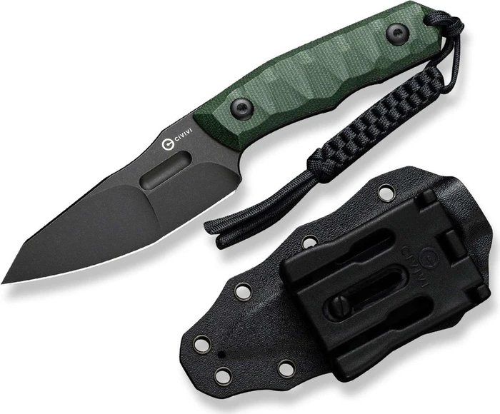 Civivi Propugnator Messer polished green canvas micarta/black stonewashed d2