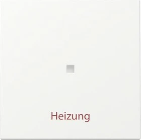 Gira Wippe mit Kontrollfenster und Aufdruck "Heizung Ein/Aus", reinweiß seidenmatt