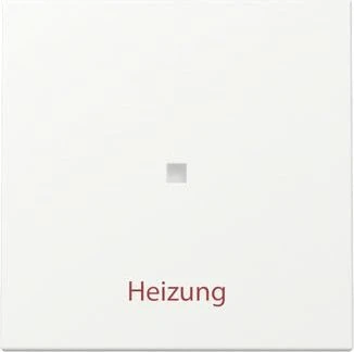 Gira Wippe mit Kontrollfenster und Aufdruck "Heizung Ein/Aus", reinweiß seidenmatt