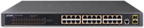 Planet GS-4210 Rackmount Gigabit Managed Switch, 24x RJ-45, 2x SFP, 300W PoE+ (GS-4210-24P2S)