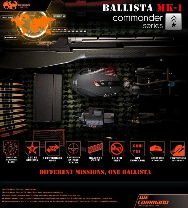 Shogun Bros Ballista MK-1 schwarz, USB