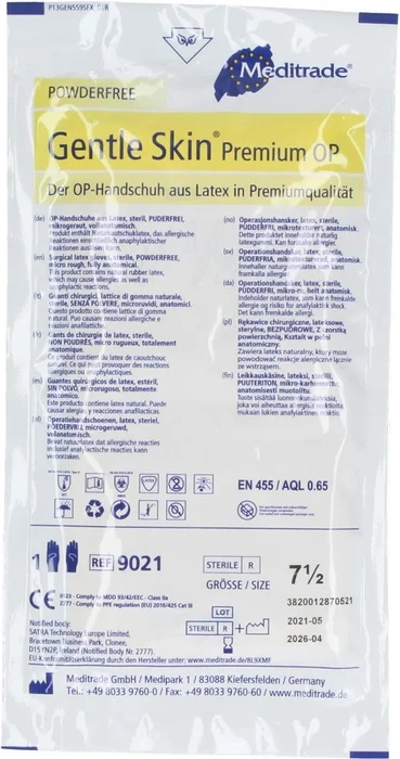Dr. Junghans Medical OP Latex steril puderfrei Nr.7.5 Einweghandschuhe, 2 Stück