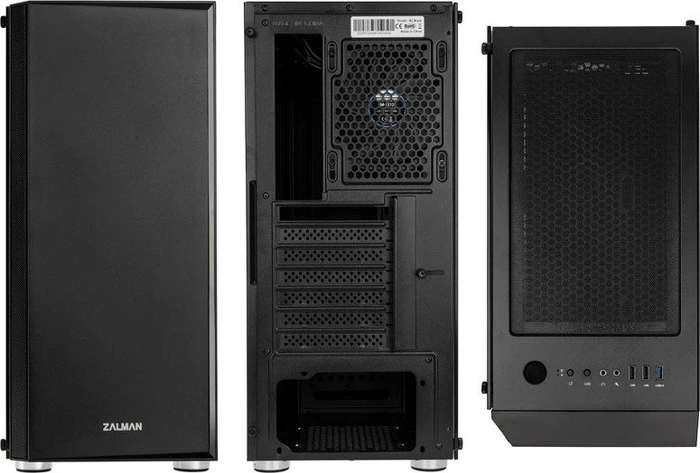 Zalman R2, schwarz, Glasfenster