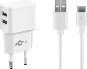 Wentronic Goobay USB-C-Dual-Ladeset 12W weiß